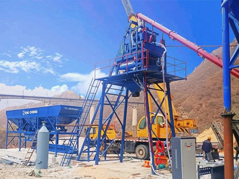 HZS35 Concrete Batching Plant in Tanzania