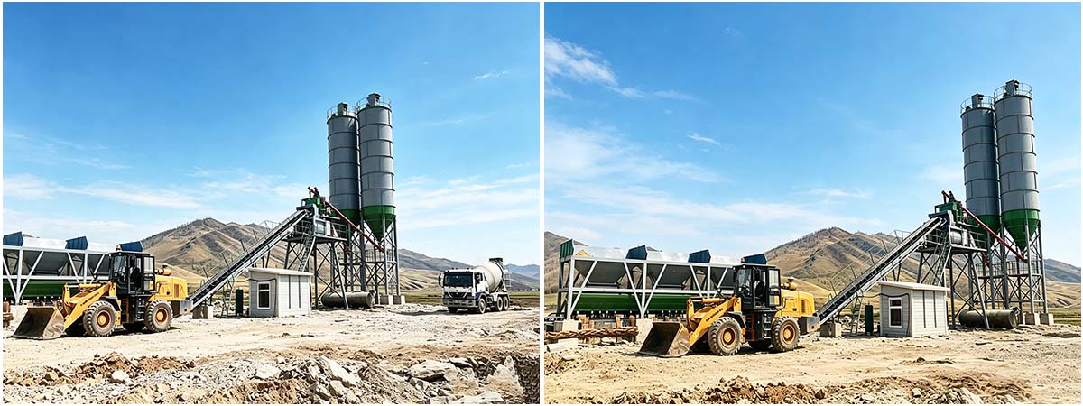 HZS60 Concrete Batching Plant in Mongolia