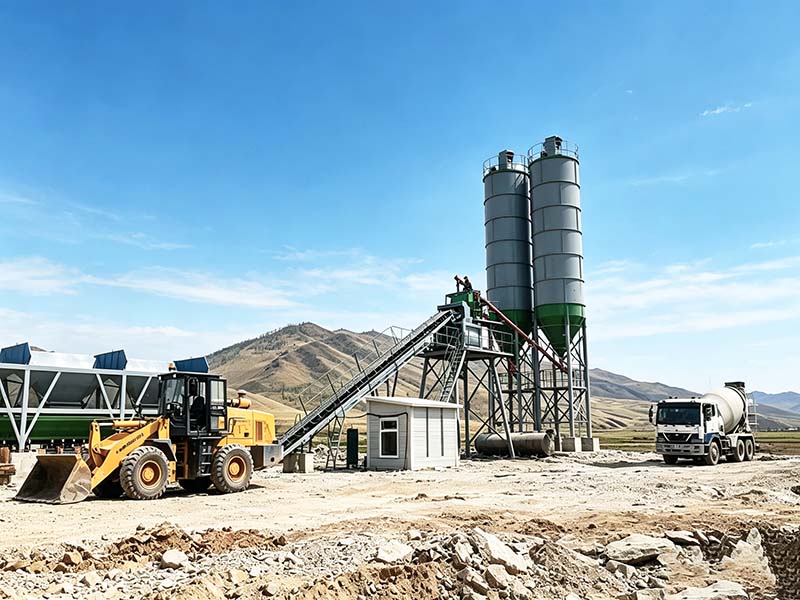 HZS60 Concrete Batching Plant in Mongolia