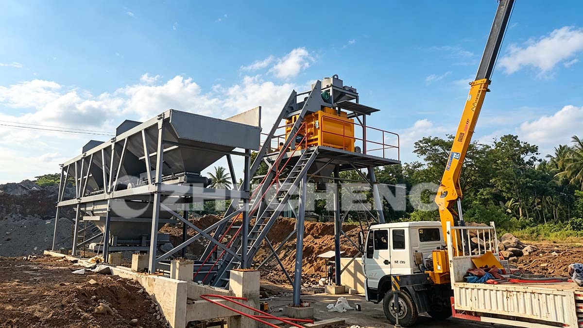 HZS50 Concrete Batching Plant in Philippines