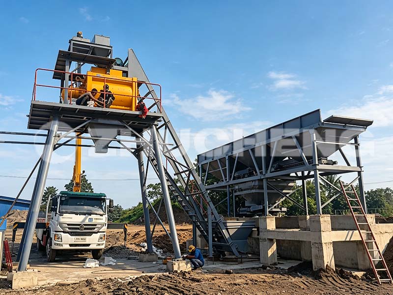 HZS50 Concrete Batching Plant in Philippines