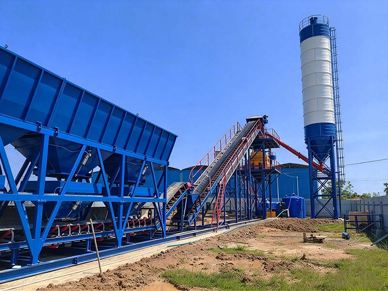 HZS120 Concrete Batching Plant in Cambodia