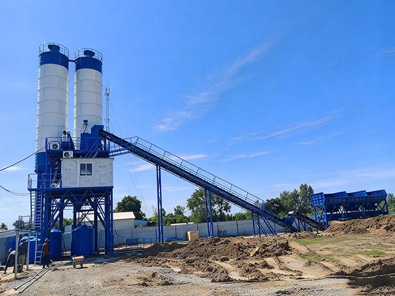 HZS120 Concrete Batching Plant in Cambodia